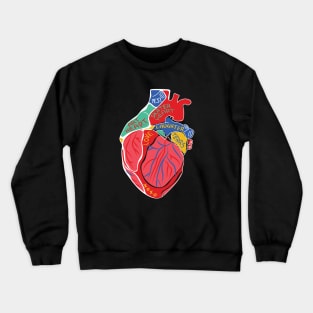 Big Colorful Skater Heart Crewneck Sweatshirt